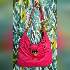 Miu Miu Pink Leather Shoulder Bag